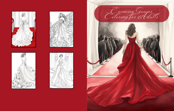 Evening Gowns Coloring for Adults Cover