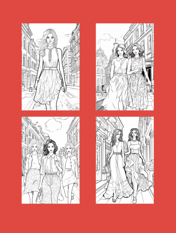 In the City Fashion Coloring Book