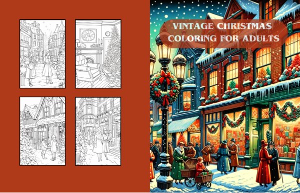 VINTAGE CHRISTMAS COLORING FOR ADULTS ()